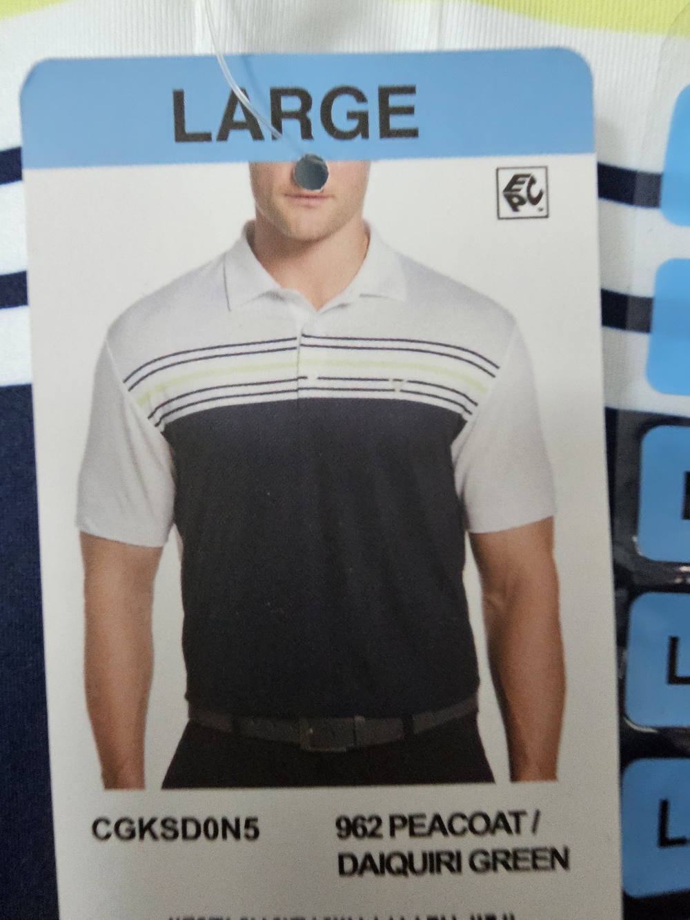 Callaway Peacoat and Daiquiri Green Striped Men’s Polo -Multiple available